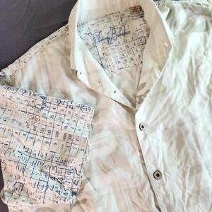 Tommy Bahama Silk Abstract Golf Score Short Sleeve button up mens sz med